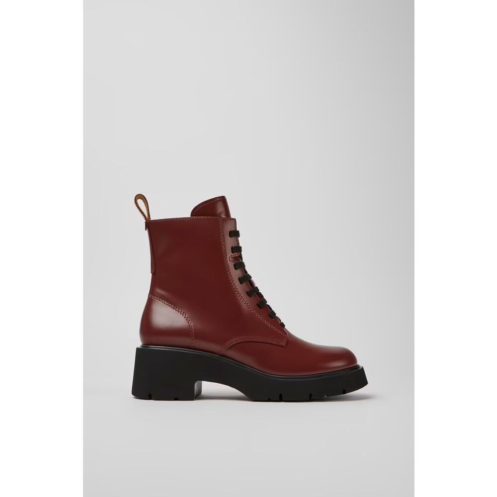 Camper 39 Milah Burgundy lace-up boots for women leather combat boots sz 8.5